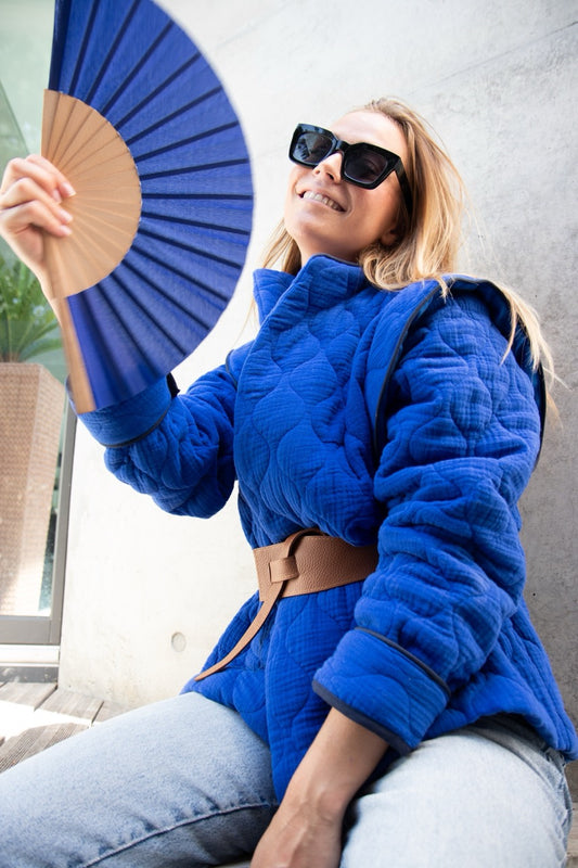 VESTE LOULOU - CEINTURE CUIR MARRON