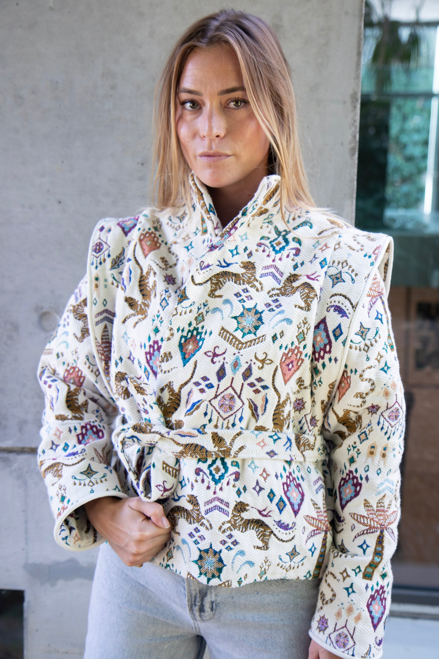 VESTE HAPPYNESS - CEINTURE TISSU