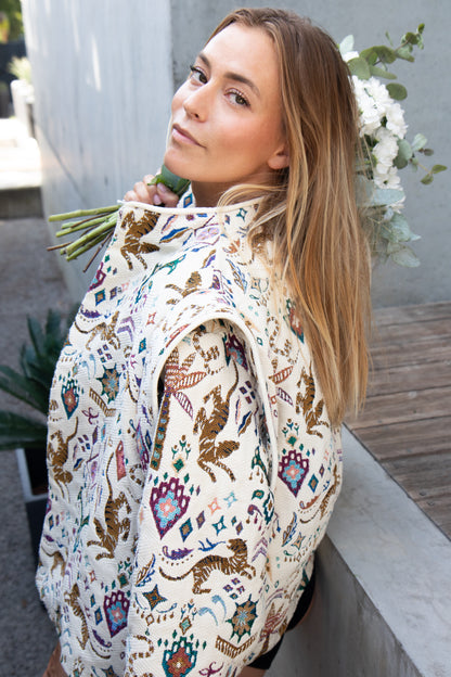 VESTE HAPPYNESS - CEINTURE CUIR BORDEAUX